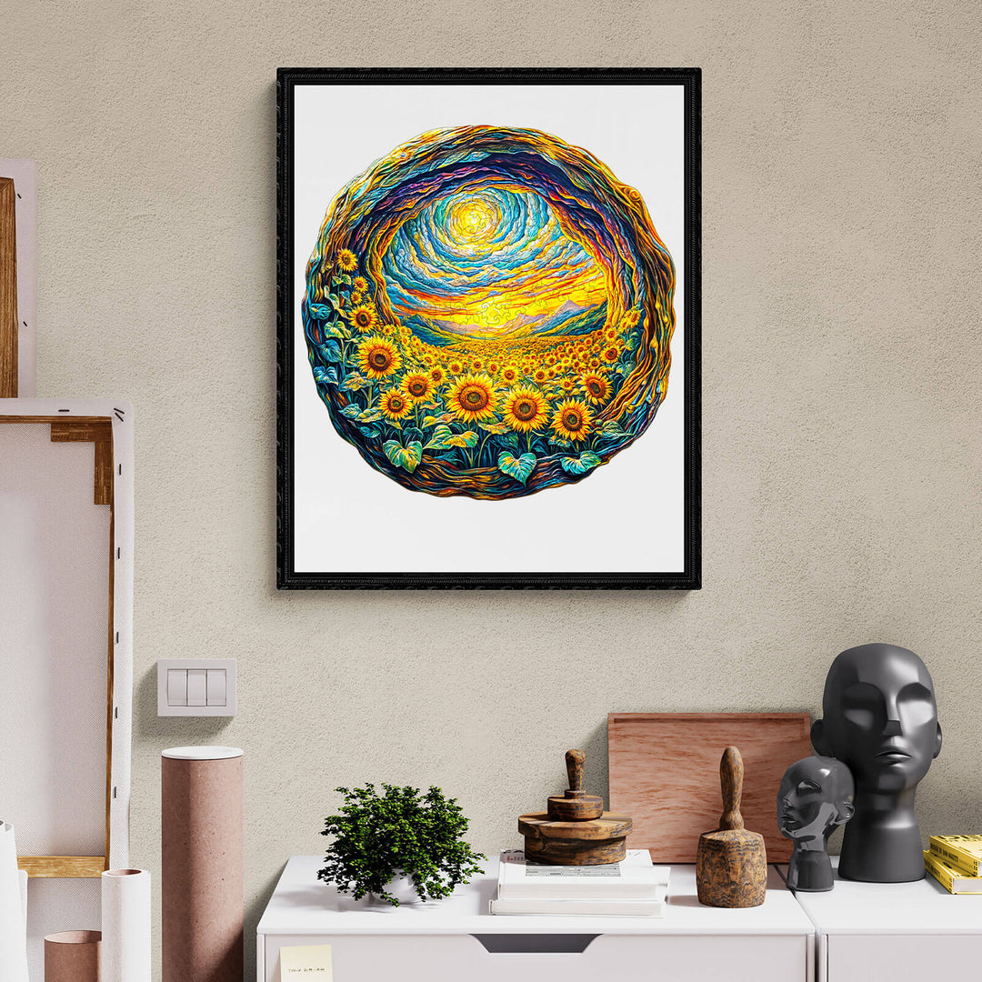 Sonnenlicht-Felder Holzpuzzle