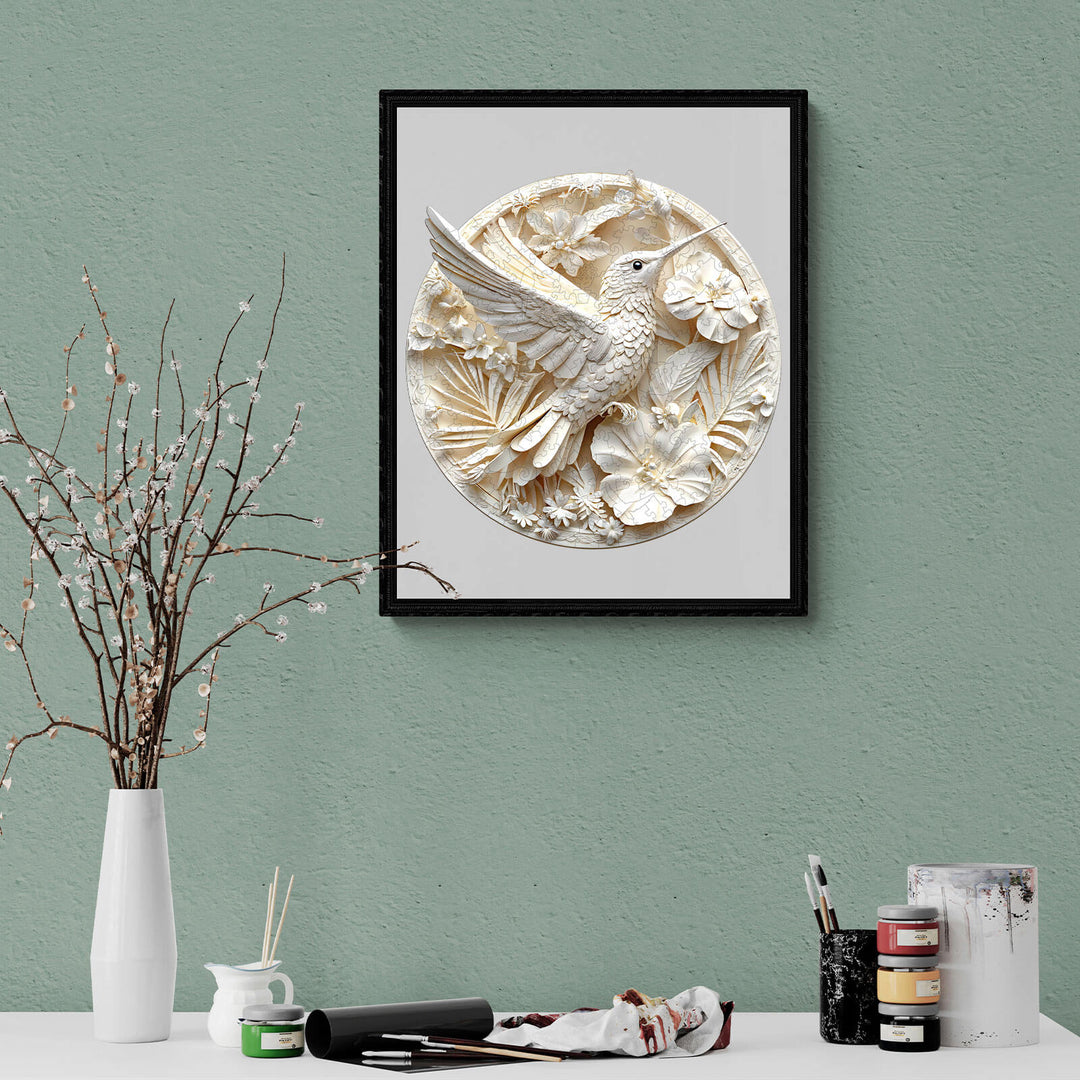Papier-Kolibri 2 Holzpuzzle