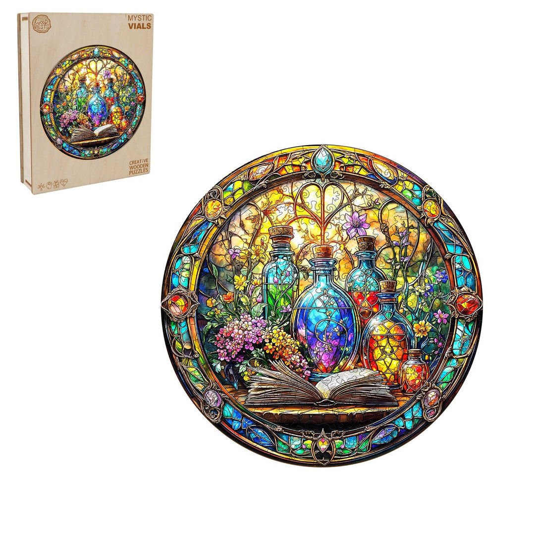 Magische Phiolen Holzpuzzle