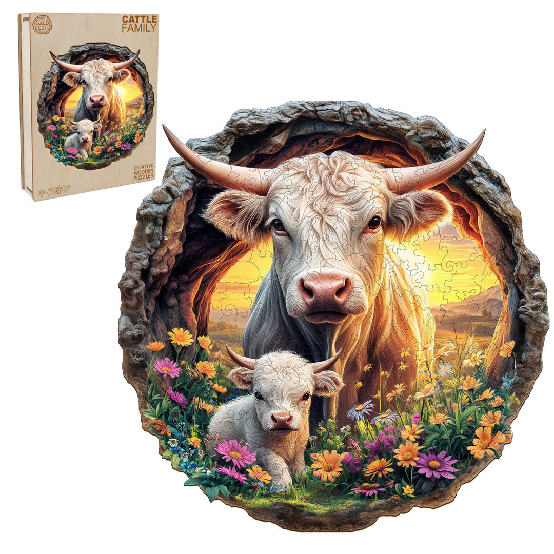 Rinderfamilie Holzpuzzle