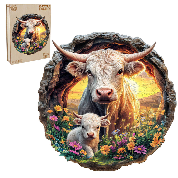 Rinderfamilie Holzpuzzle