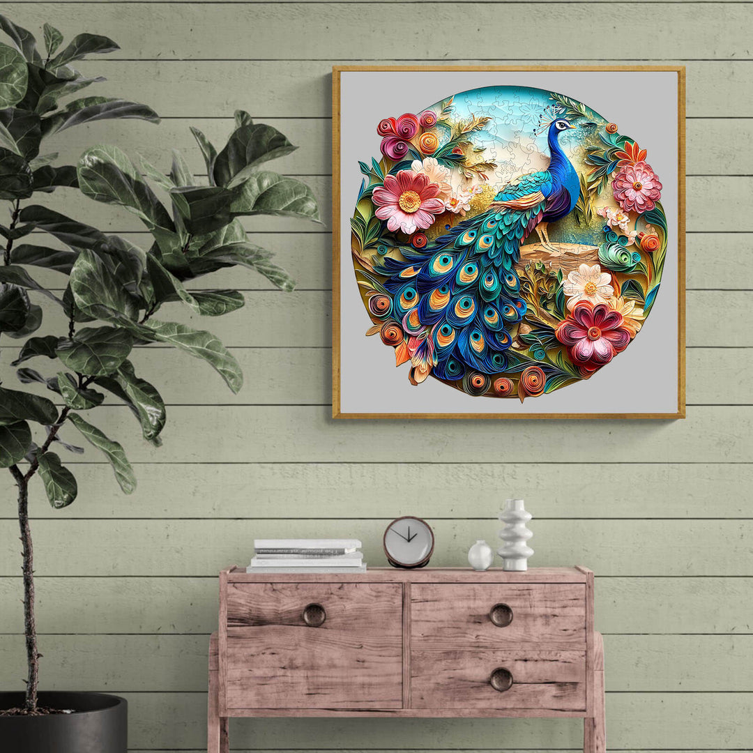 3D Colorful Peacock Wooden Jigsaw Puzzle - By Woodbests