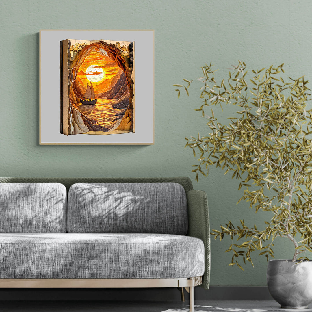 3D Abendsegeln Holzpuzzle