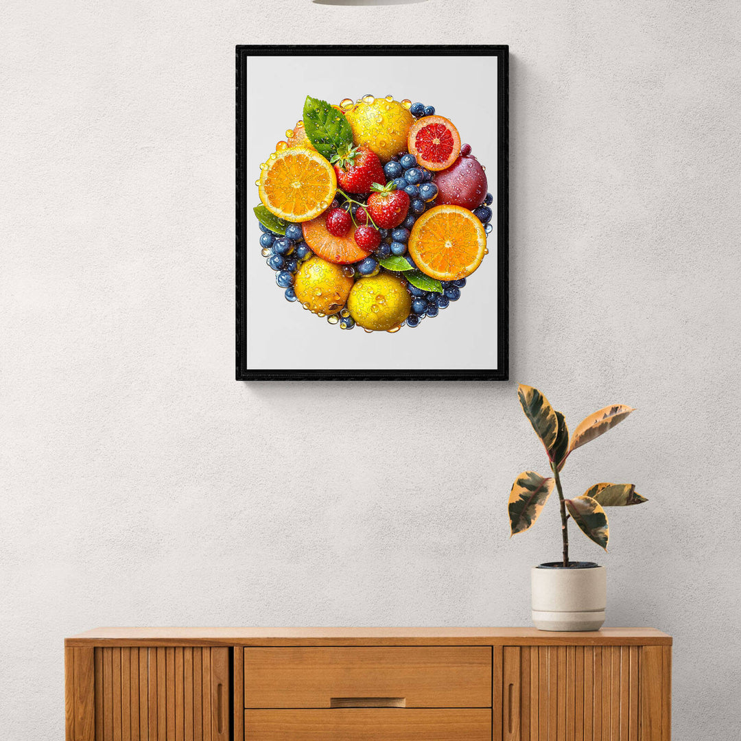 Buntes Obst Holzpuzzle