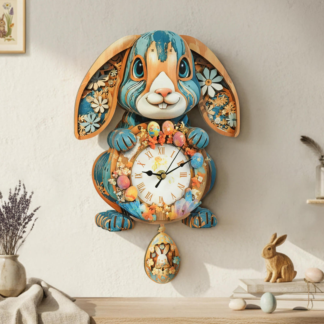 Kaninchen - 3D Holzuhr Puzzle Bastelset