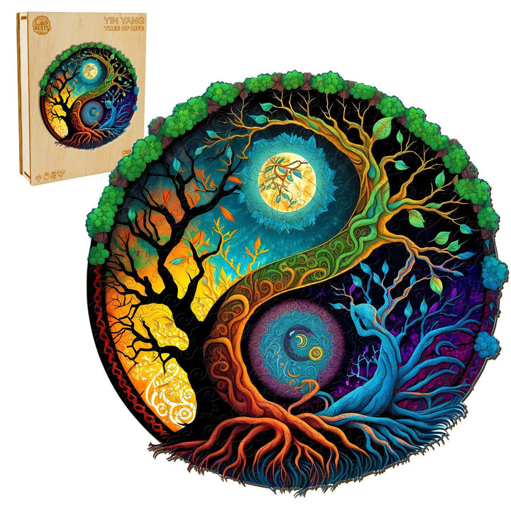 Yin Yang & Tree of Life - 3 Wooden Jigsaw Puzzle-Woodbests