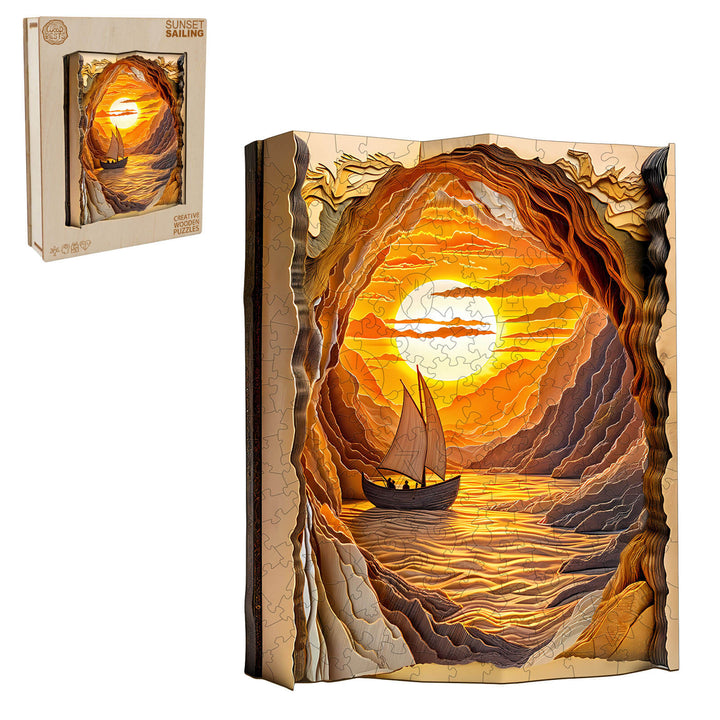 3D Abendsegeln Holzpuzzle