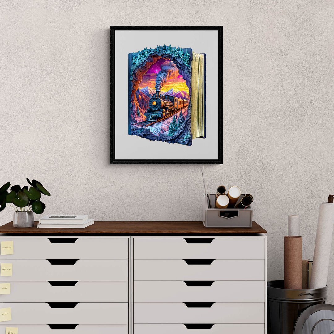 Polarlichter-Zug Holzpuzzle