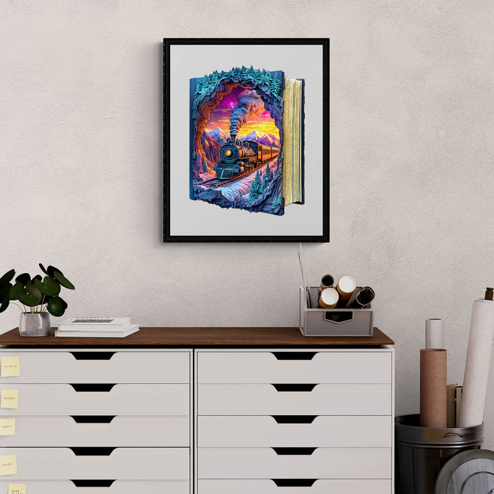 Polarlichter-Zug Holzpuzzle