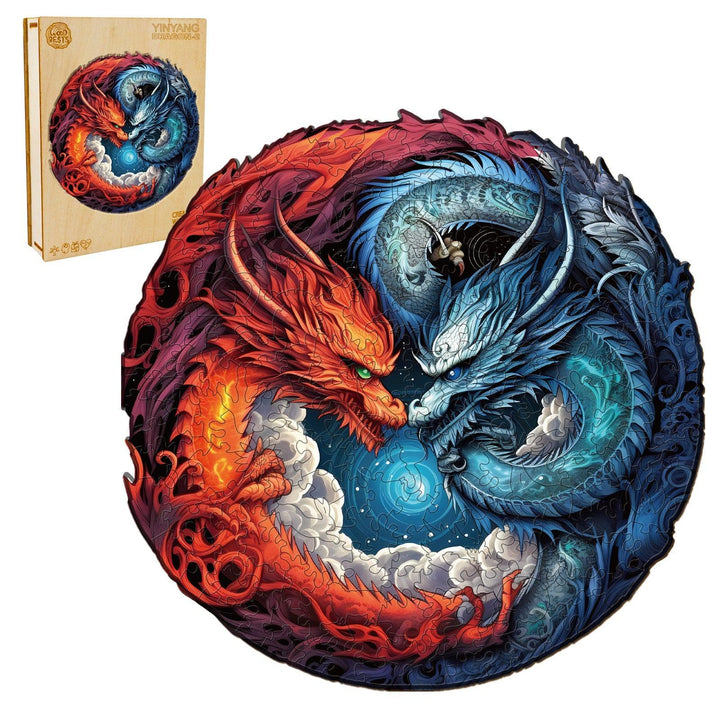 Yin-Yang Dragon-2 Wooden Jigsaw Puzzle