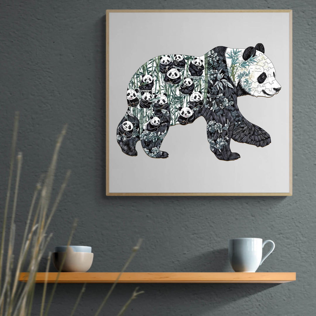 Panda-Paradies Holzpuzzle
