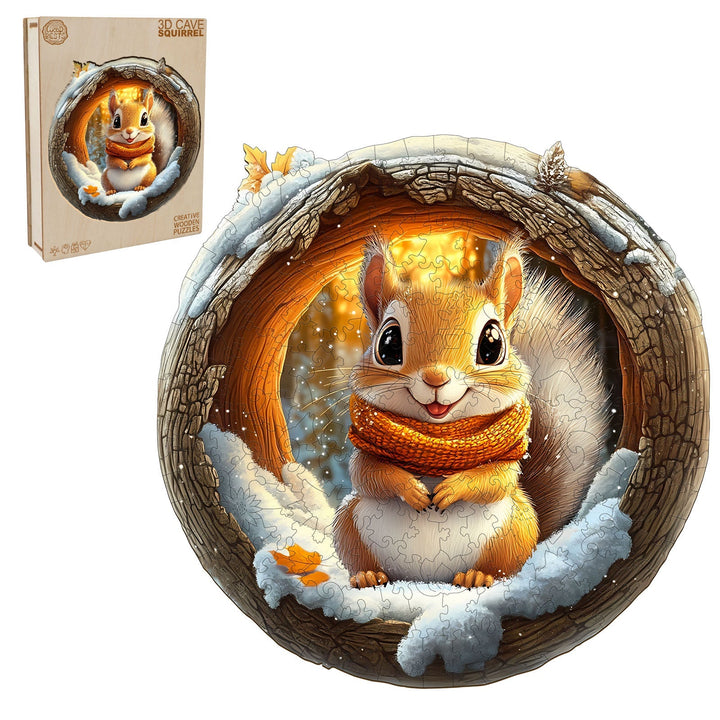 Höhlen-Eichhörnchen Holzpuzzle