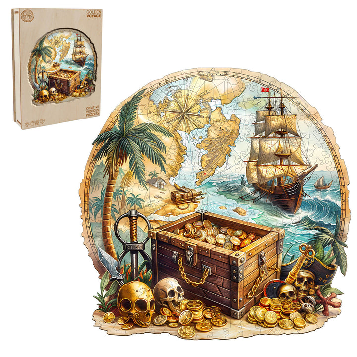 Goldene Reise Holzpuzzle