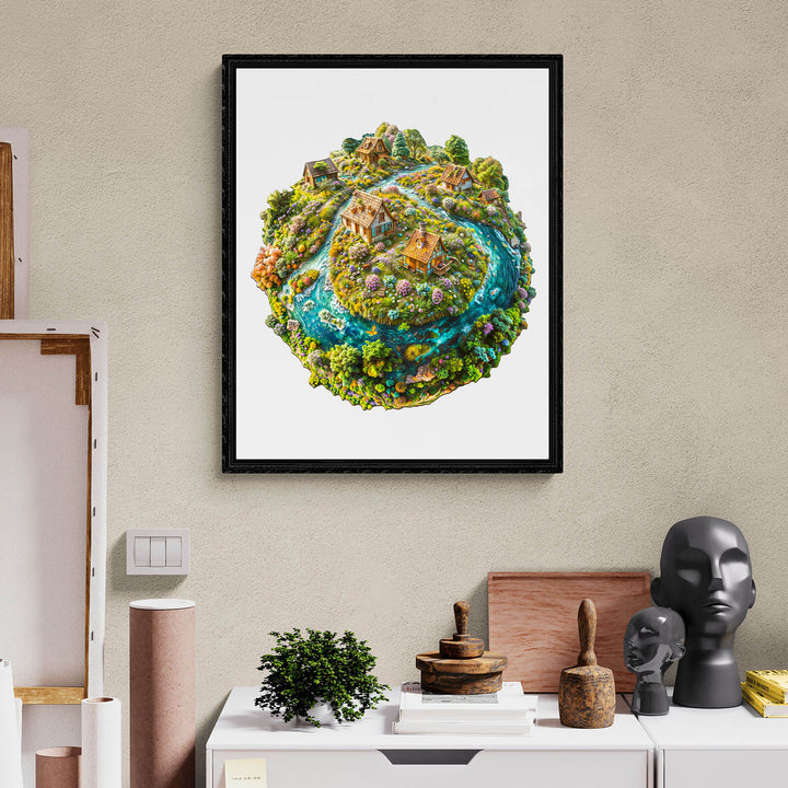 Nachhaltige Erde Holzpuzzle