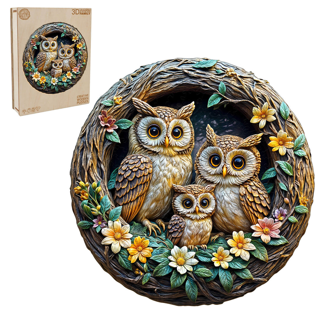 3D-Warmfamilien Holzpuzzle