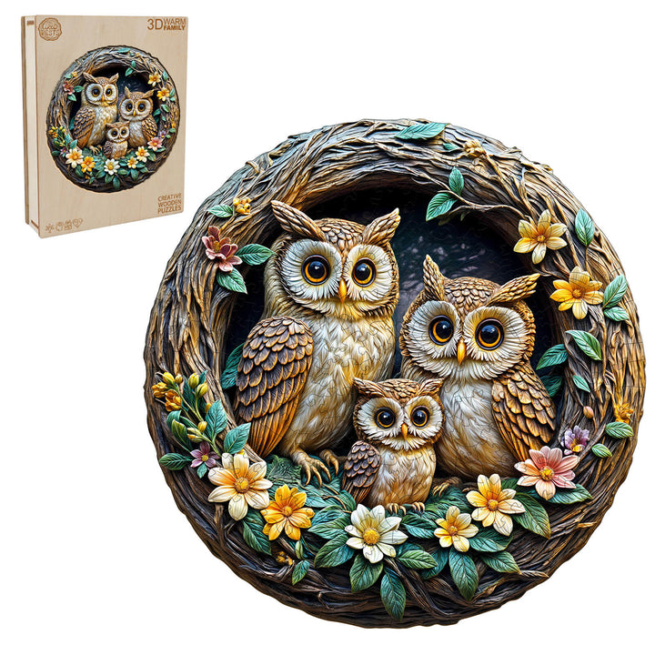 3D-Warmfamilien Holzpuzzle