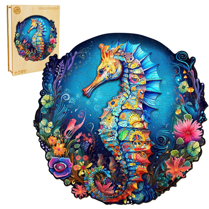 Seahorse 2 Wooden Jigsaw Puzzle-Woodbests