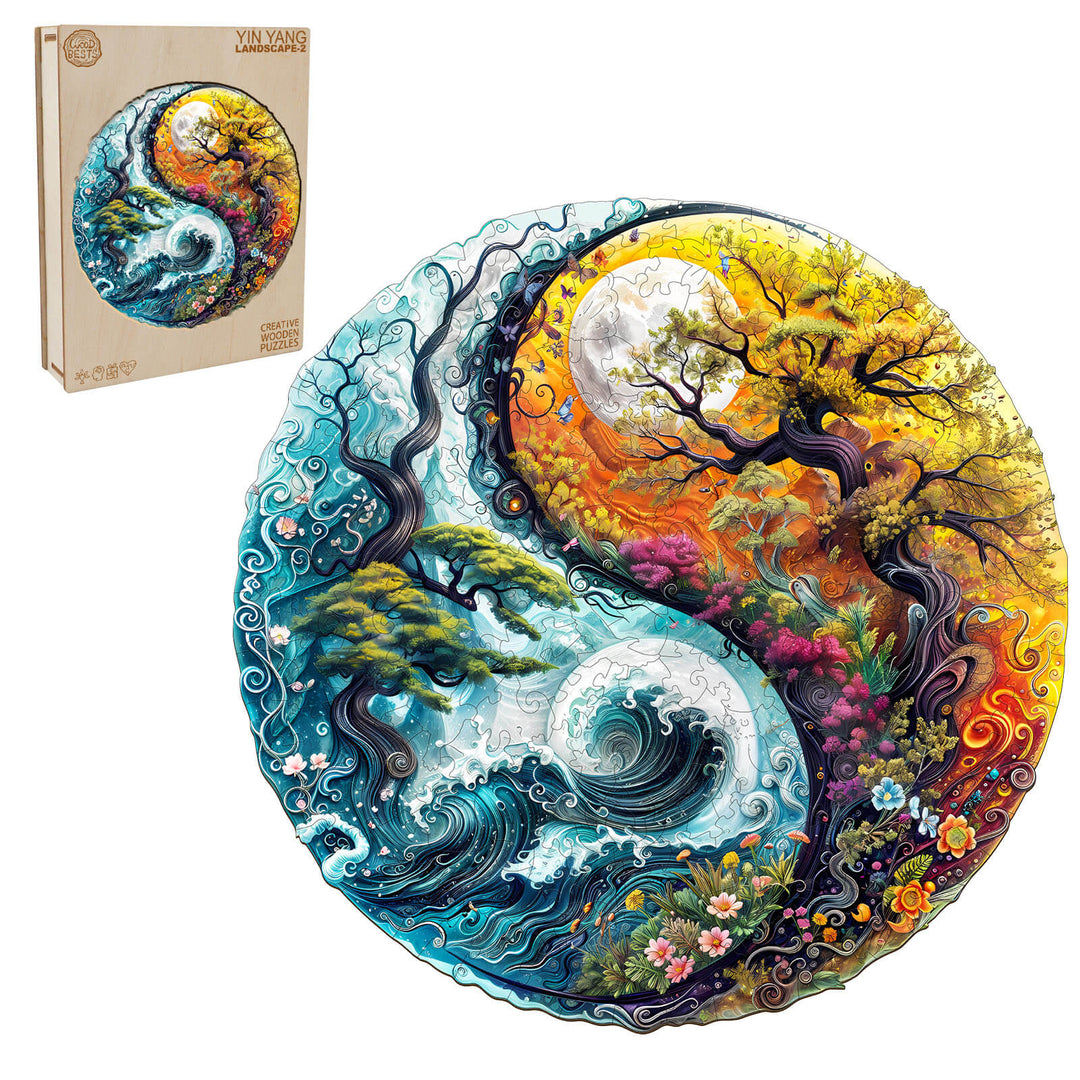 Yin-Yang Landschaft 2 Holzpuzzle