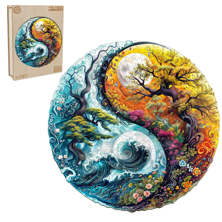 Yin-Yang Landschaft 2 Holzpuzzle