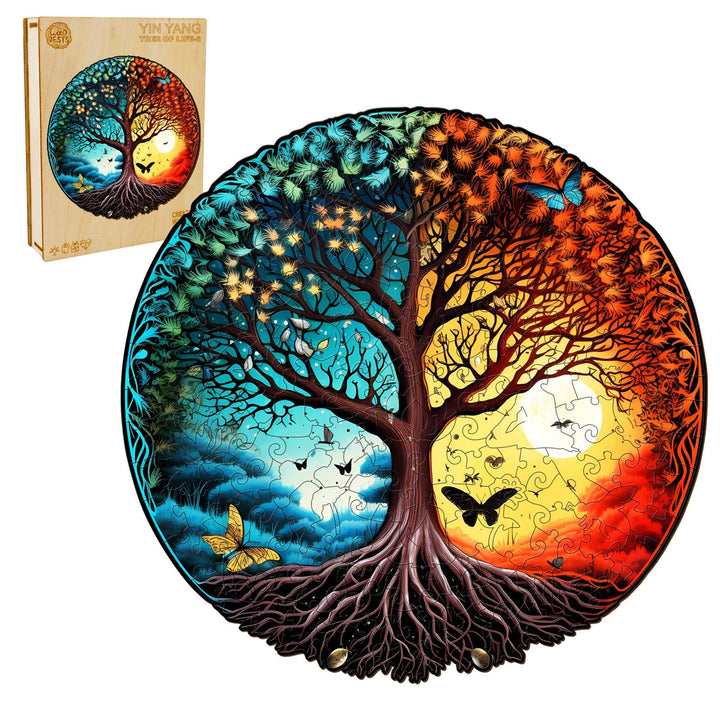 Yin Yang Tree Of Life 6 Wooden Jigsaw Puzzle-Woodbests