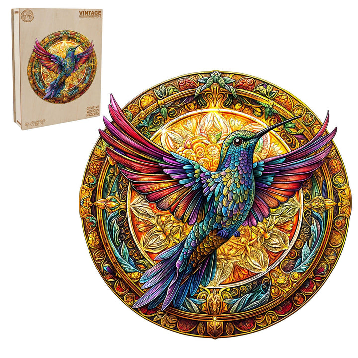 Vintage-Kolibri-2 Holzpuzzle