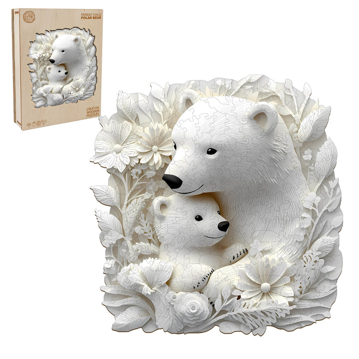 Eisbärenfamilie Holzpuzzle