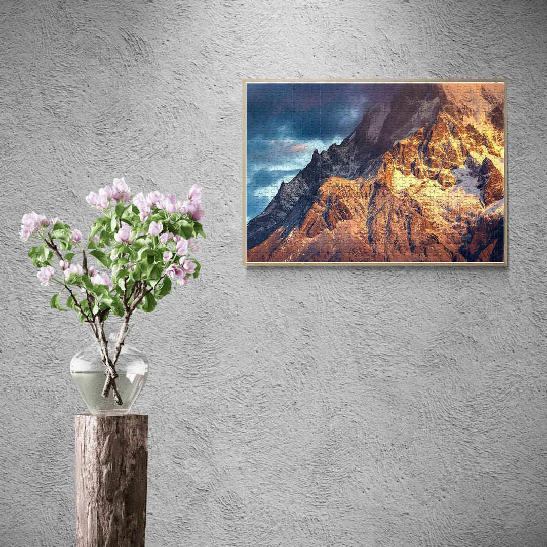 Snow Mountain of Sunrise 500 / 1000 Piece Puzzle - By Woodbests