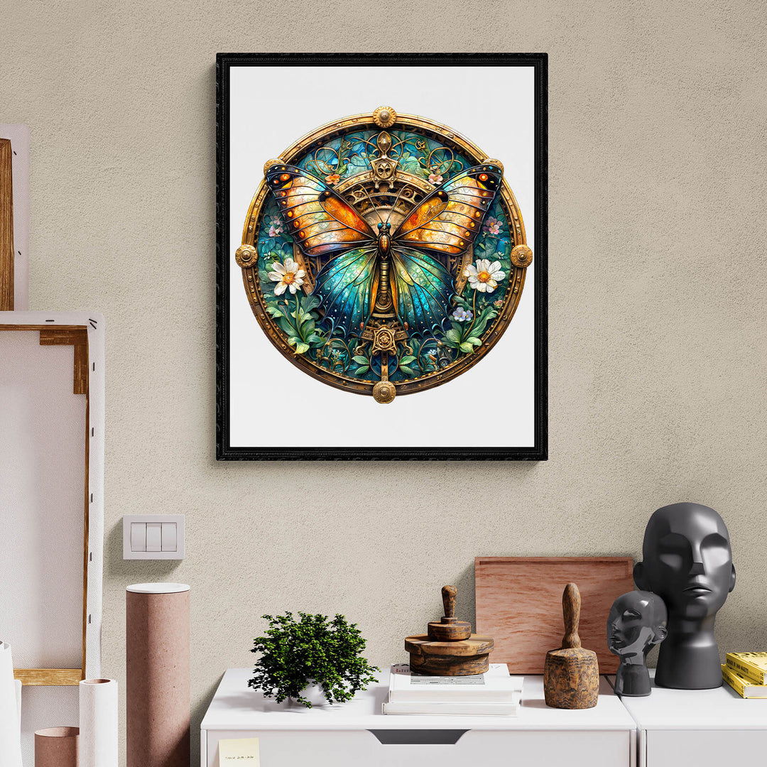 Retro-Schmetterling Holzpuzzle