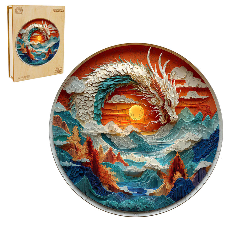 3D Colorful Dragon-1 Wooden Jigsaw Puzzle - By Woodbests