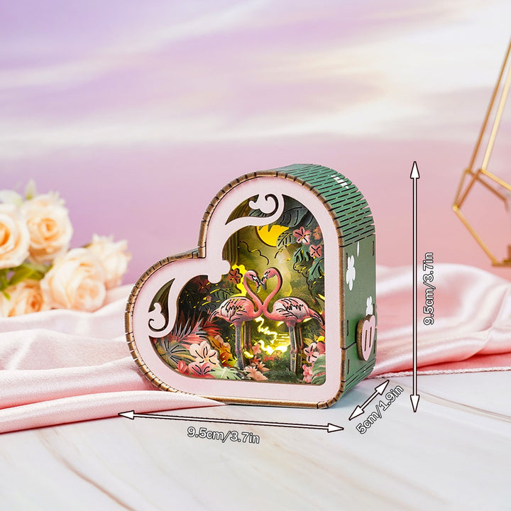 Mondlichtflamingo - 3D Holz Nachtlicht Bausatz