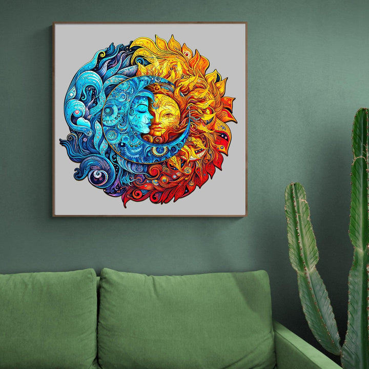 Sun And Moon Wooden Jigsaw Puzzle-Woodbests