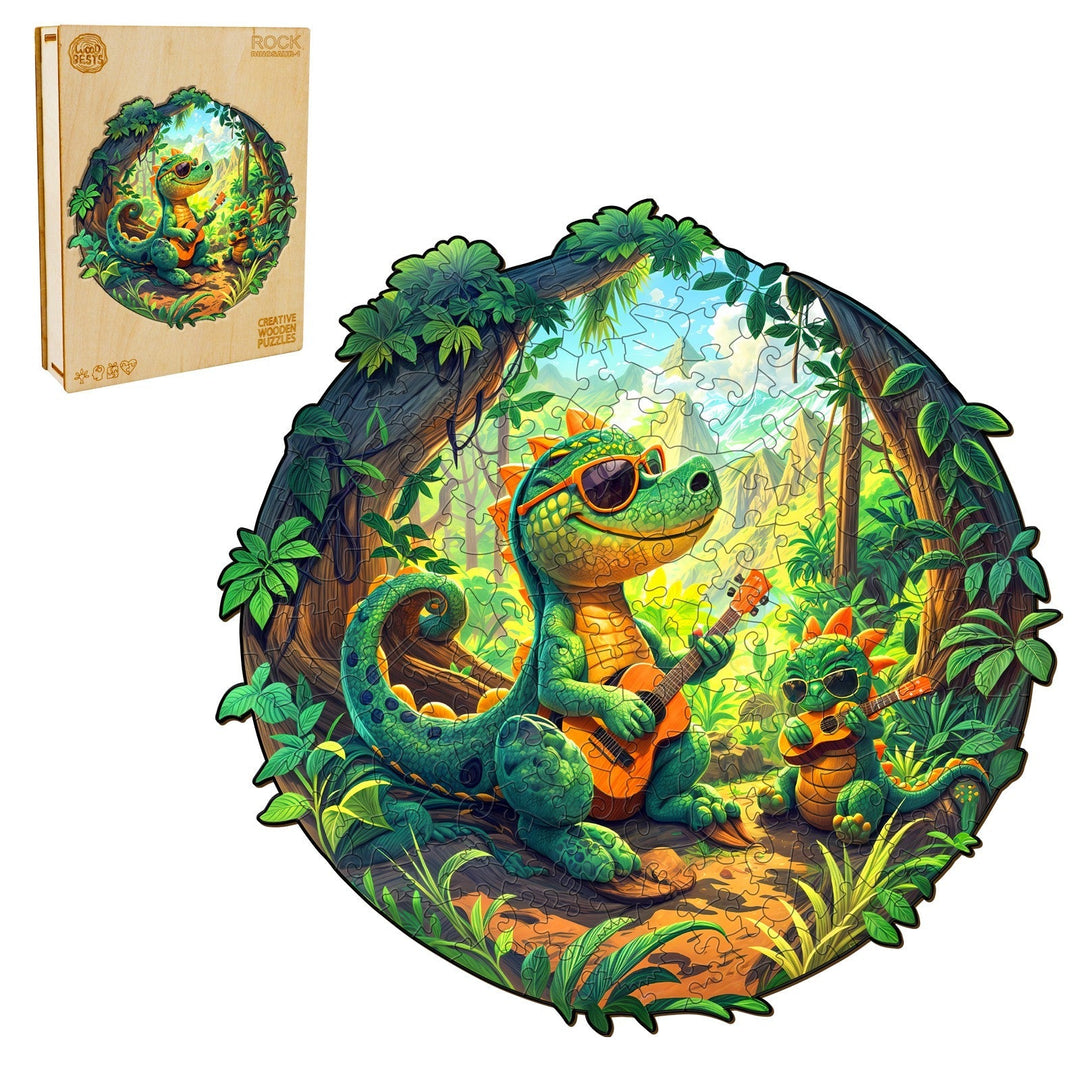Rock Dinosaur-1 Wooden Jigsaw Puzzle-Woodbests