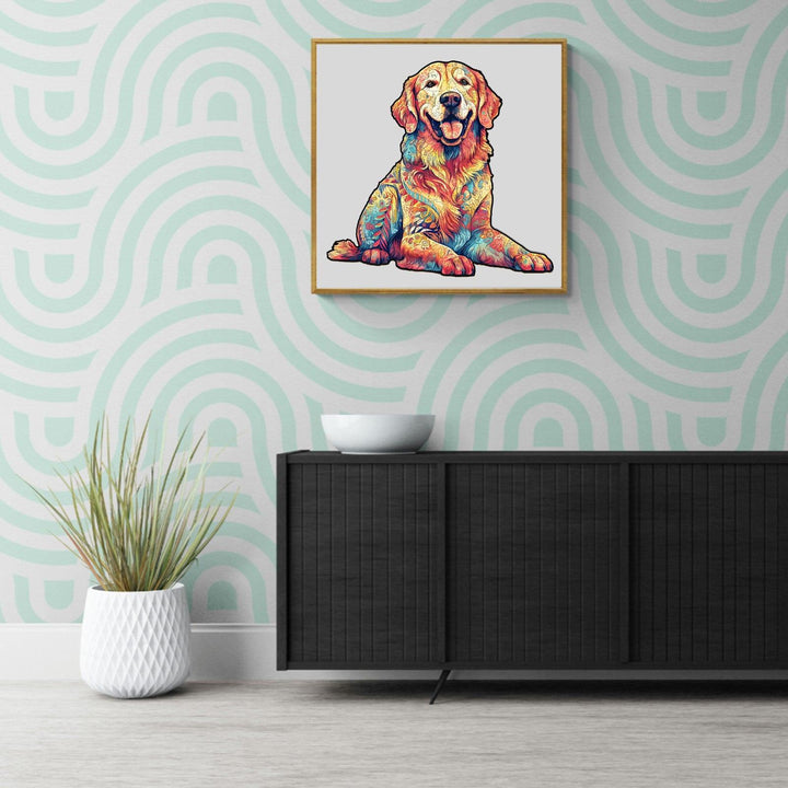 Loyal Golden Retriever Wooden Jigsaw Puzzle-Woodbests