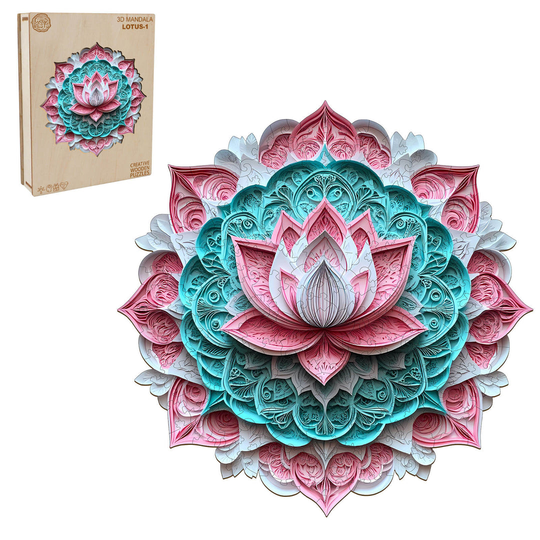 3D Mandala Lotus-1 Wooden Jigsaw Puzzle - By Woodbests