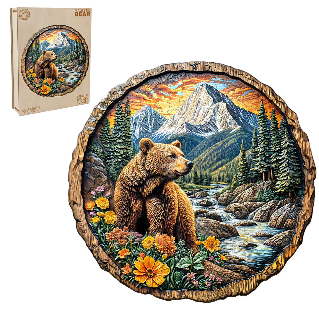 Der Majestätische Bär Holzpuzzle