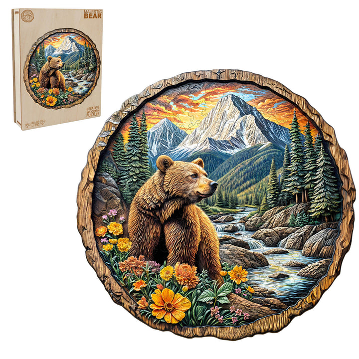 Der Majestätische Bär Holzpuzzle