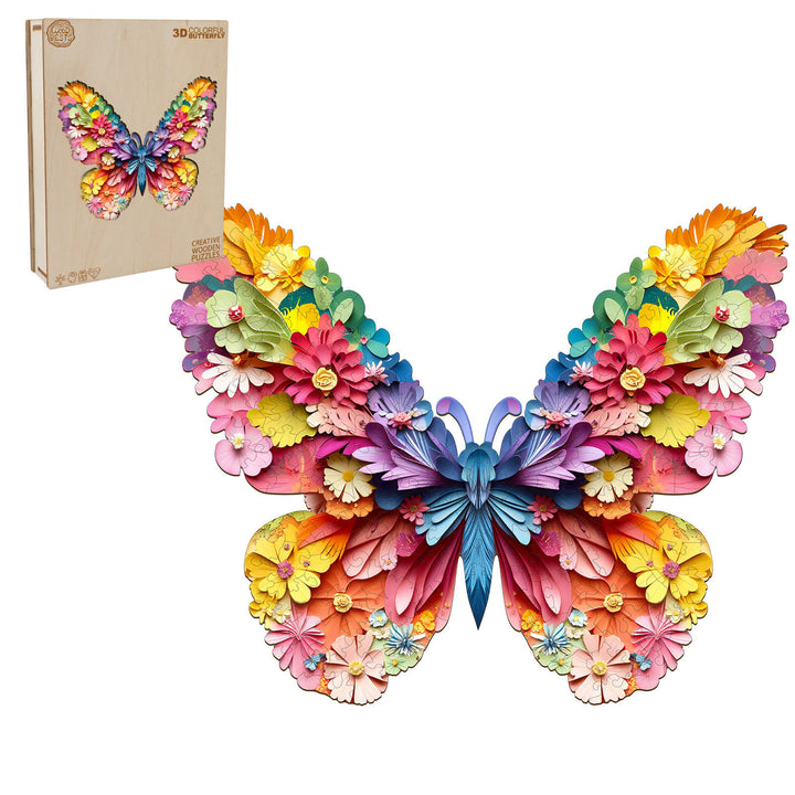 3D Colorful Butterfly Wooden Jigsaw Puzzle - By Woodbests