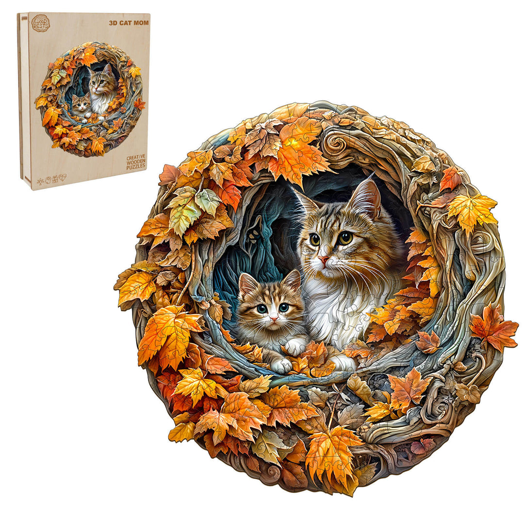 3D Mutterkatze Holzpuzzle