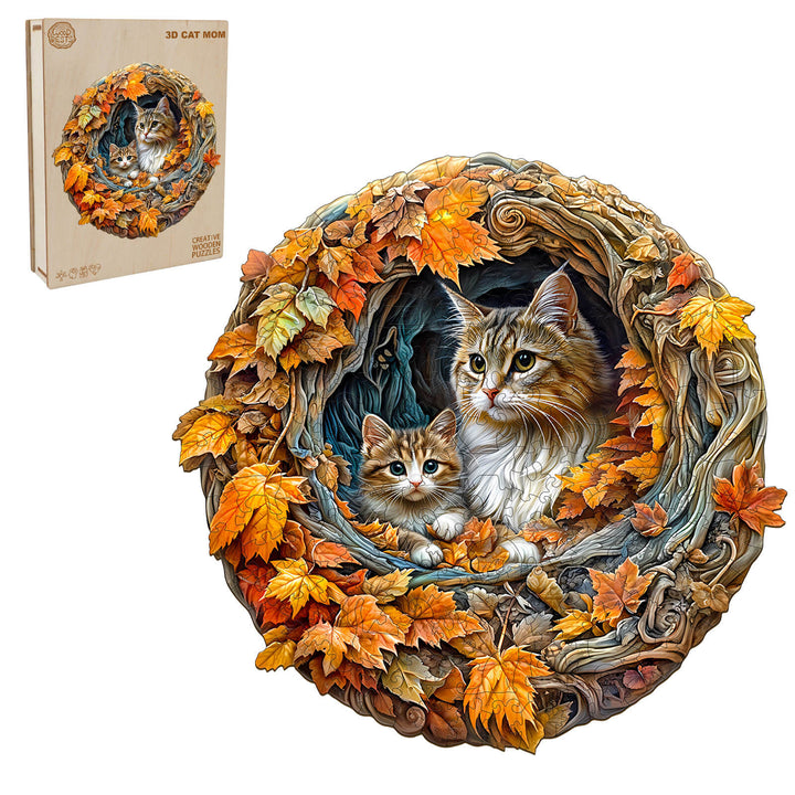 3D Mutterkatze Holzpuzzle