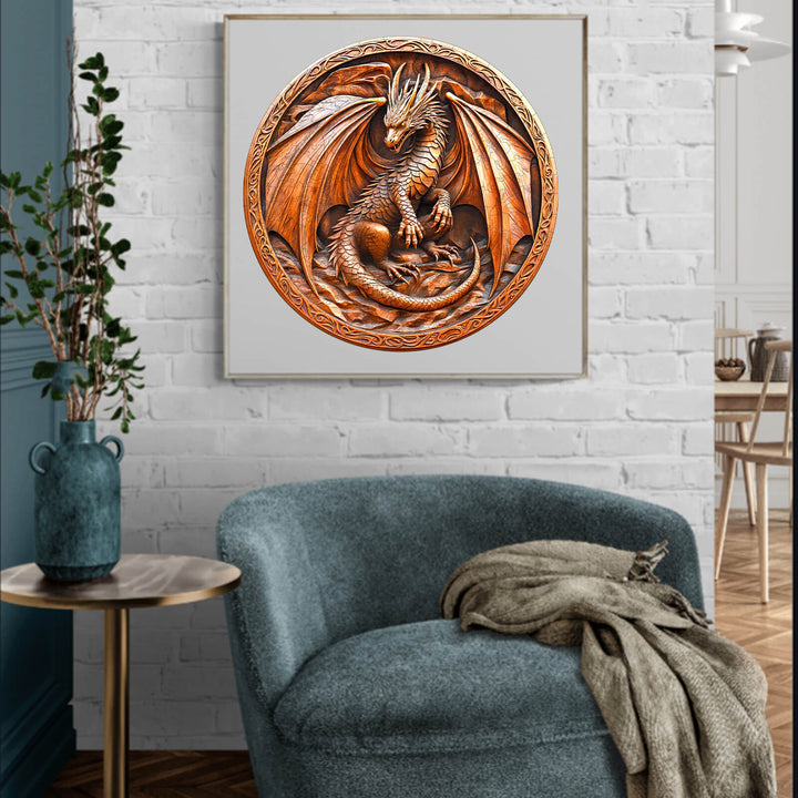 3D-Drachenskulptur Holzpuzzle