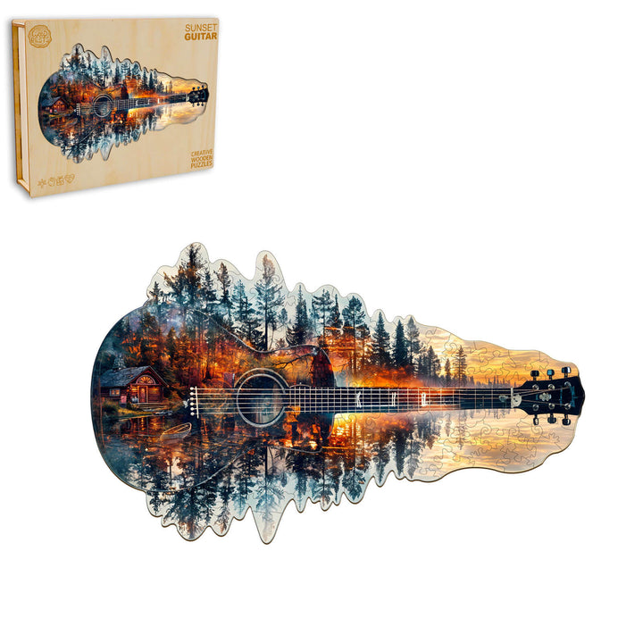 Abendrot-Gitarren Holzpuzzle
