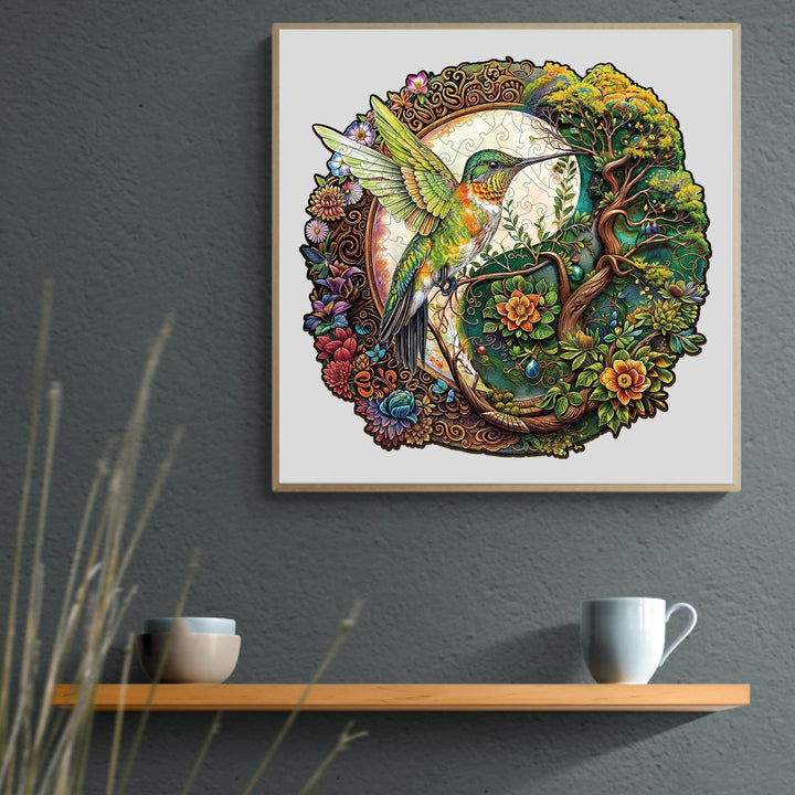 Yin Yang Hummingbird-1 Wooden Jigsaw Puzzle-Woodbests
