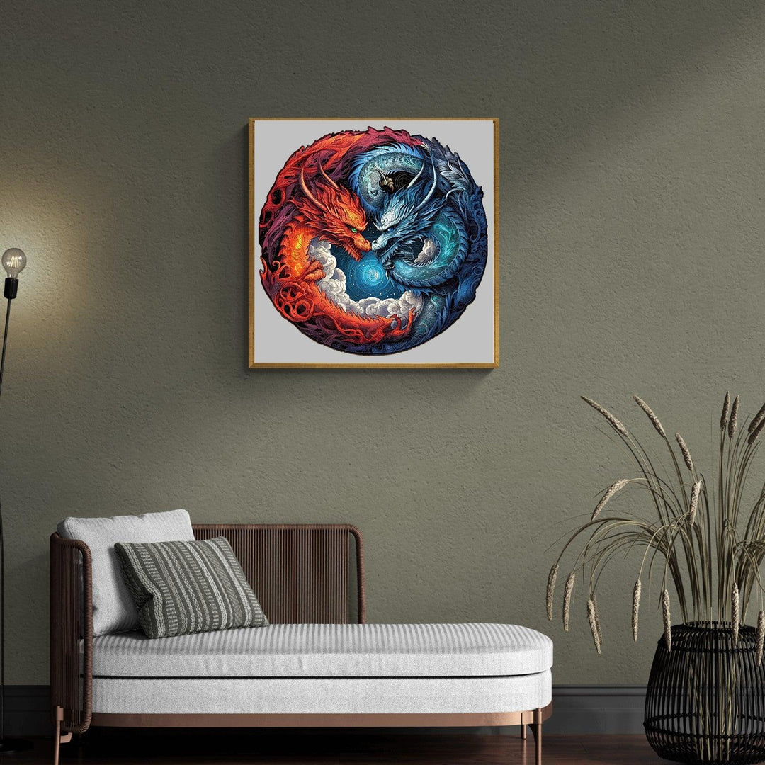 Yin-Yang Dragon-2 Wooden Jigsaw Puzzle