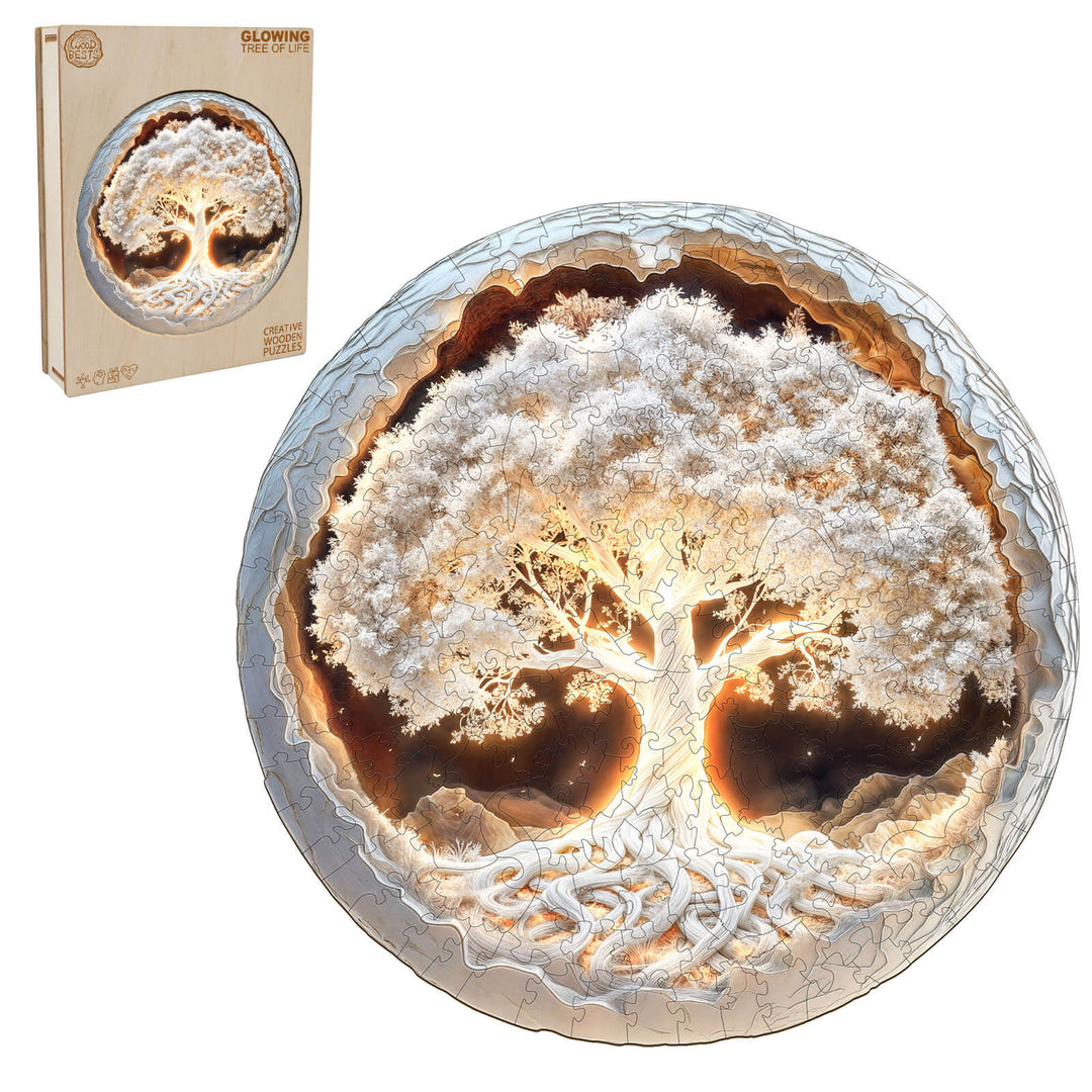 Leuchtender Lebensbaum Holzpuzzle