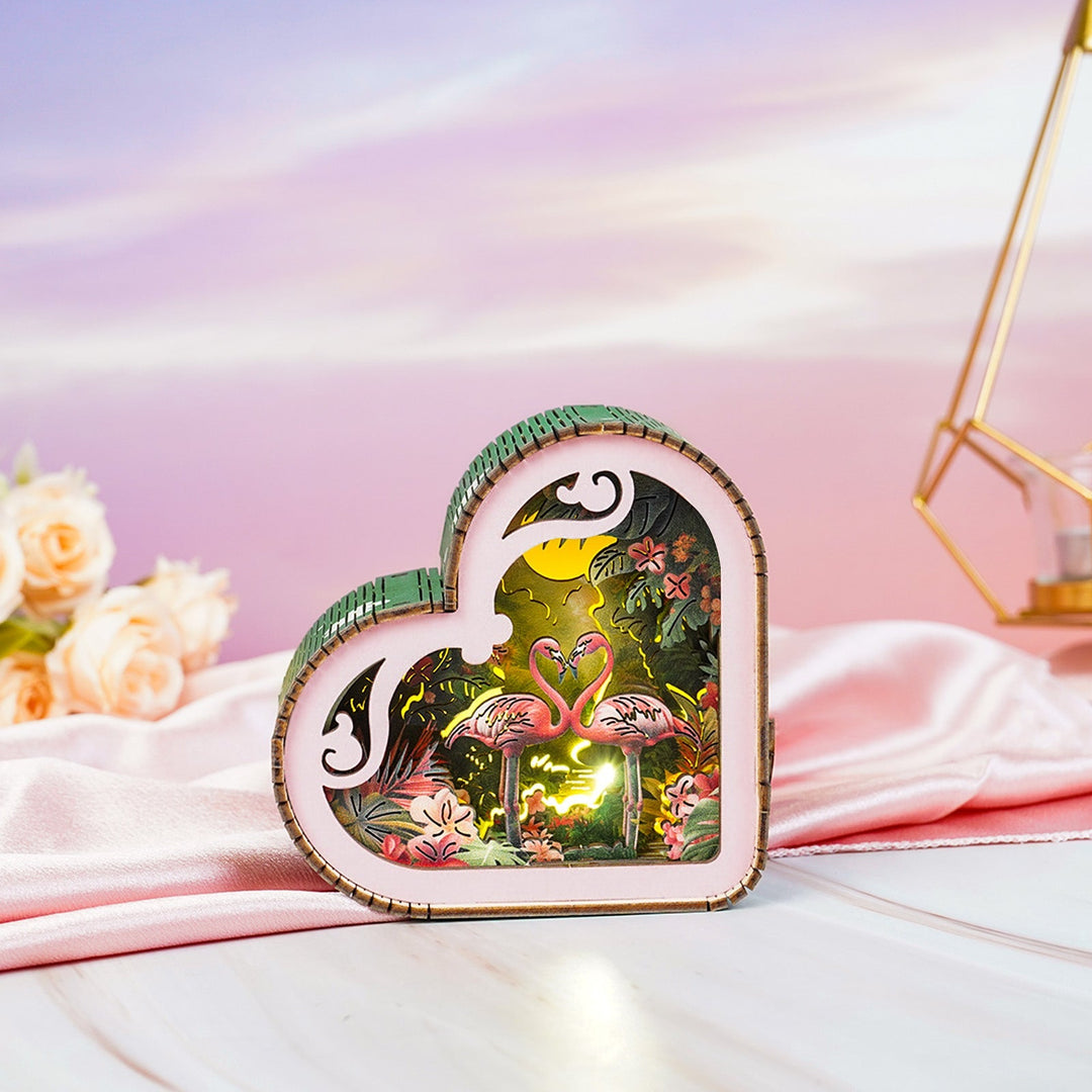 Mondlichtflamingo - 3D Holz Nachtlicht Bausatz