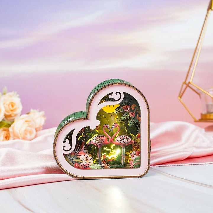 Mondlichtflamingo - 3D Holz Nachtlicht Bausatz