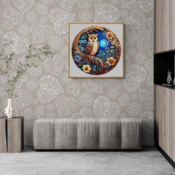 Moonlight Owl Wooden Jigsaw Puzzle-Woodbests