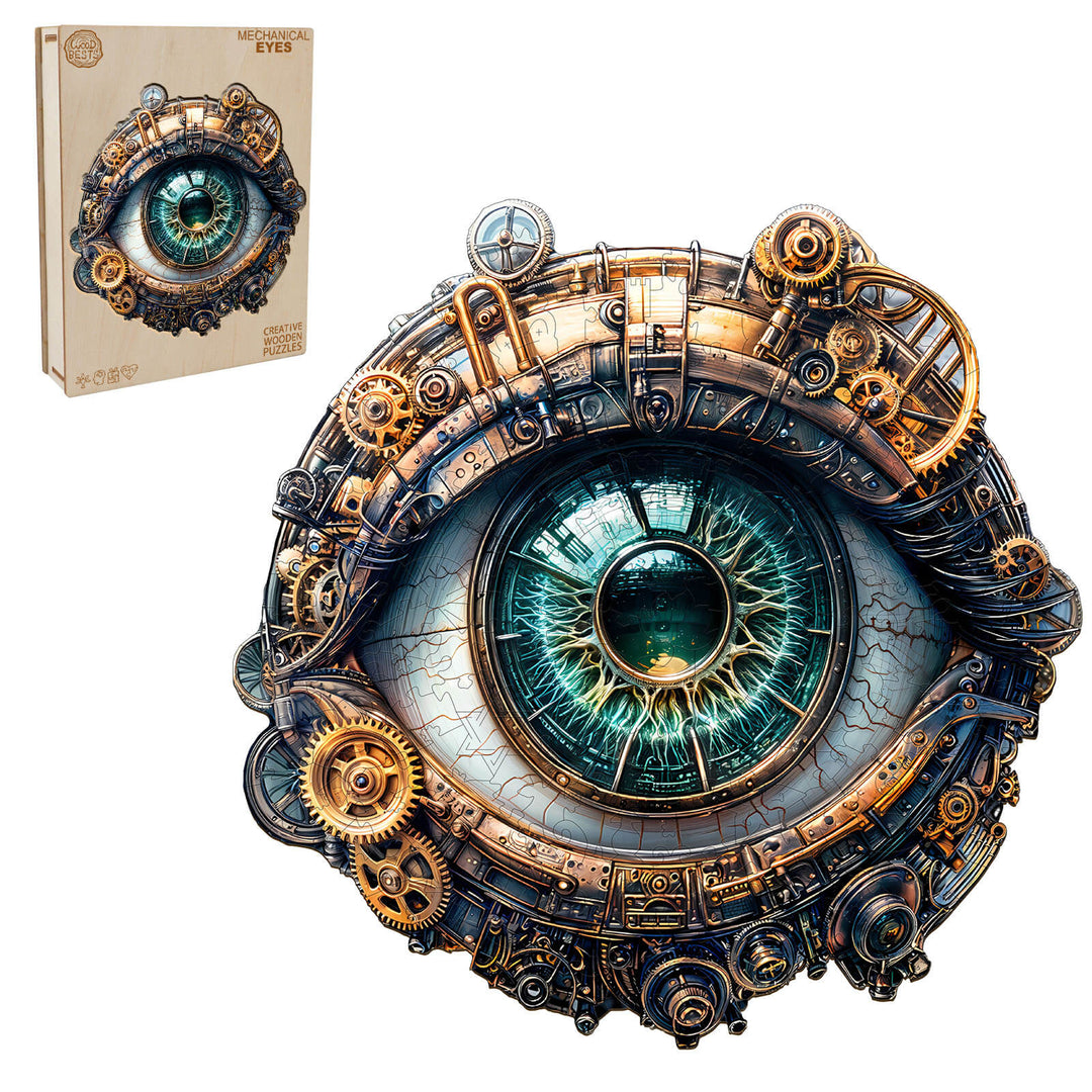 3D Roboter-Augen Holzpuzzle