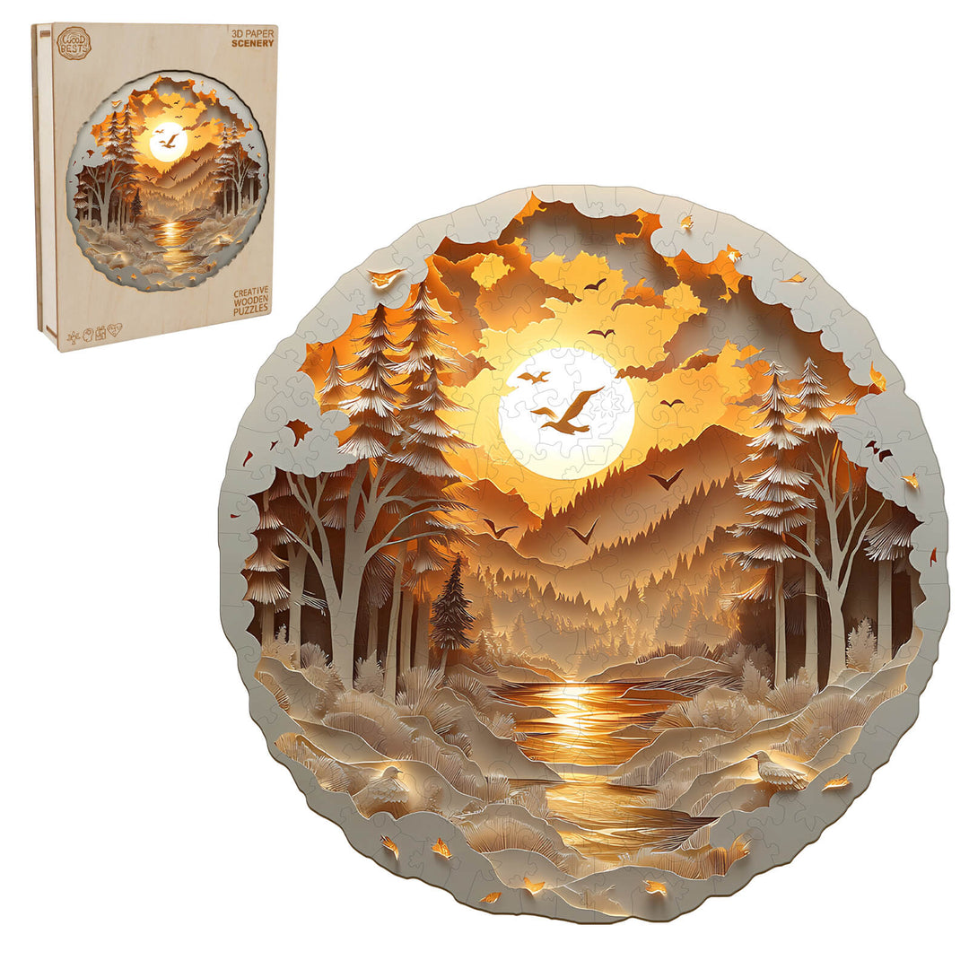 3D Paper Scenery Wooden Jigsaw Puzzle - By Woodbests