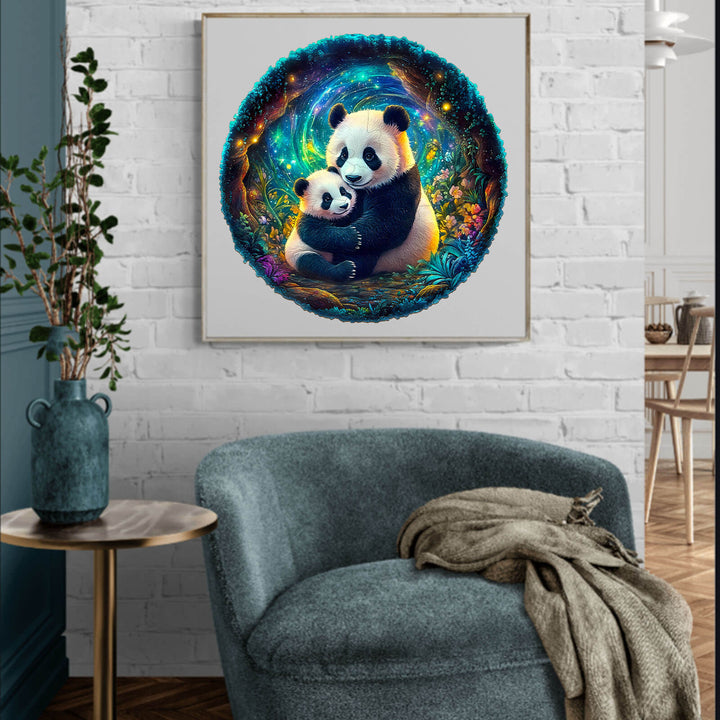 3D Pandafamilie Holzpuzzle